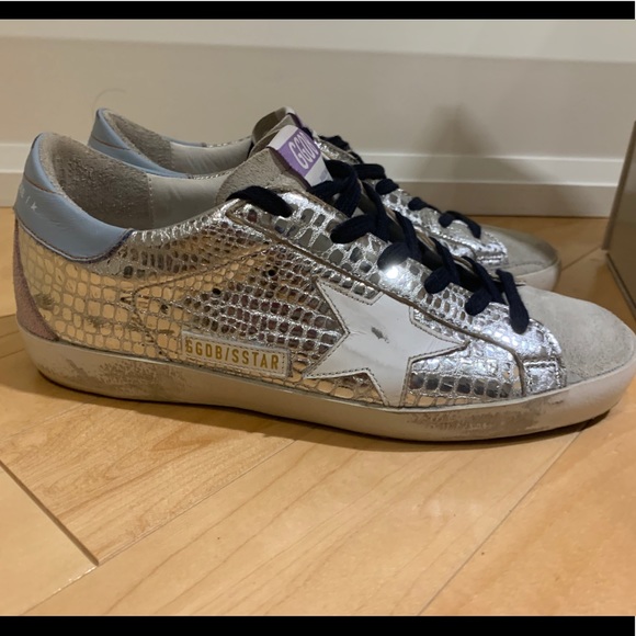 GOLDEN GOOSE SUPERSTAR SILVER LAMINATED COCCO - Picture 2 of 11